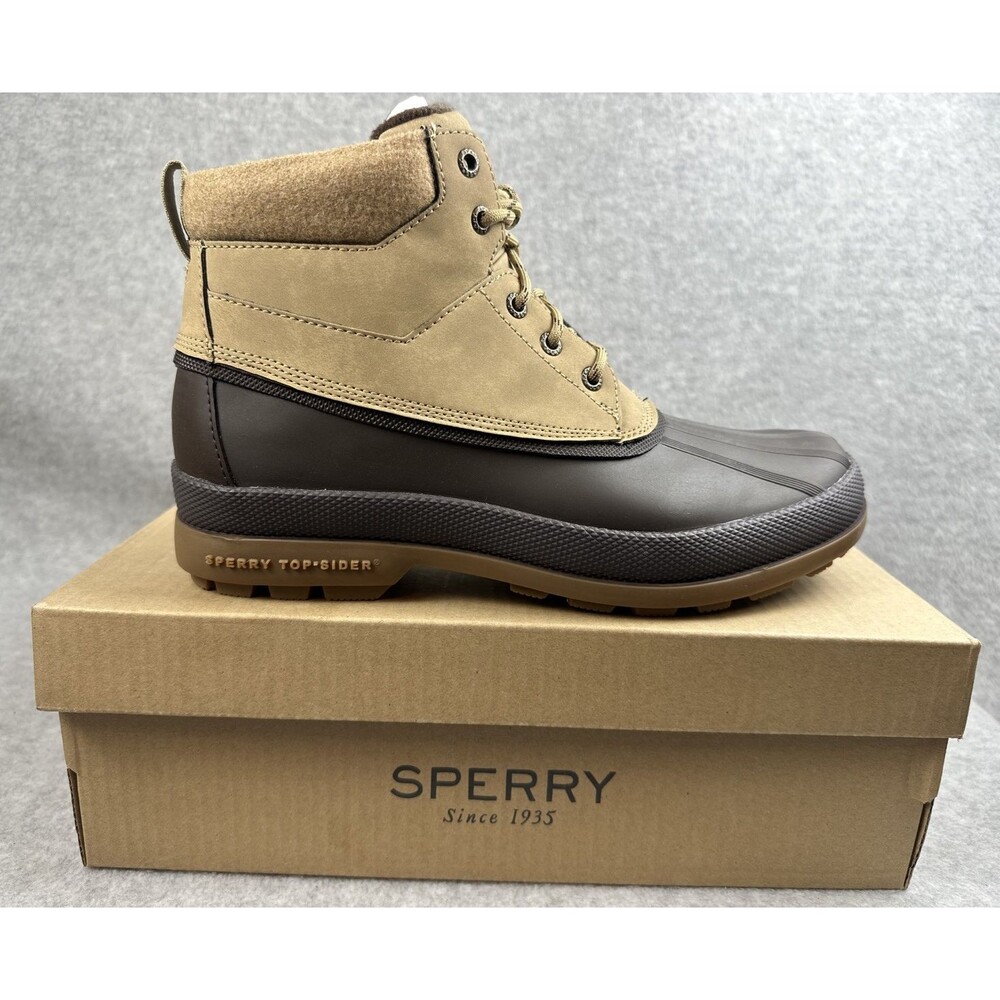 NEW Sperry Coldbay Waterproof Chukka Top Sided Boots, Tan Leather, Men's 10 M